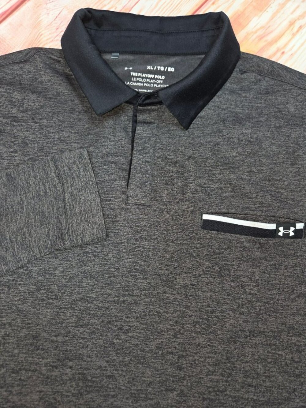 Under Armour Mens Gray Long Sleeve Playoff Polo Size XL